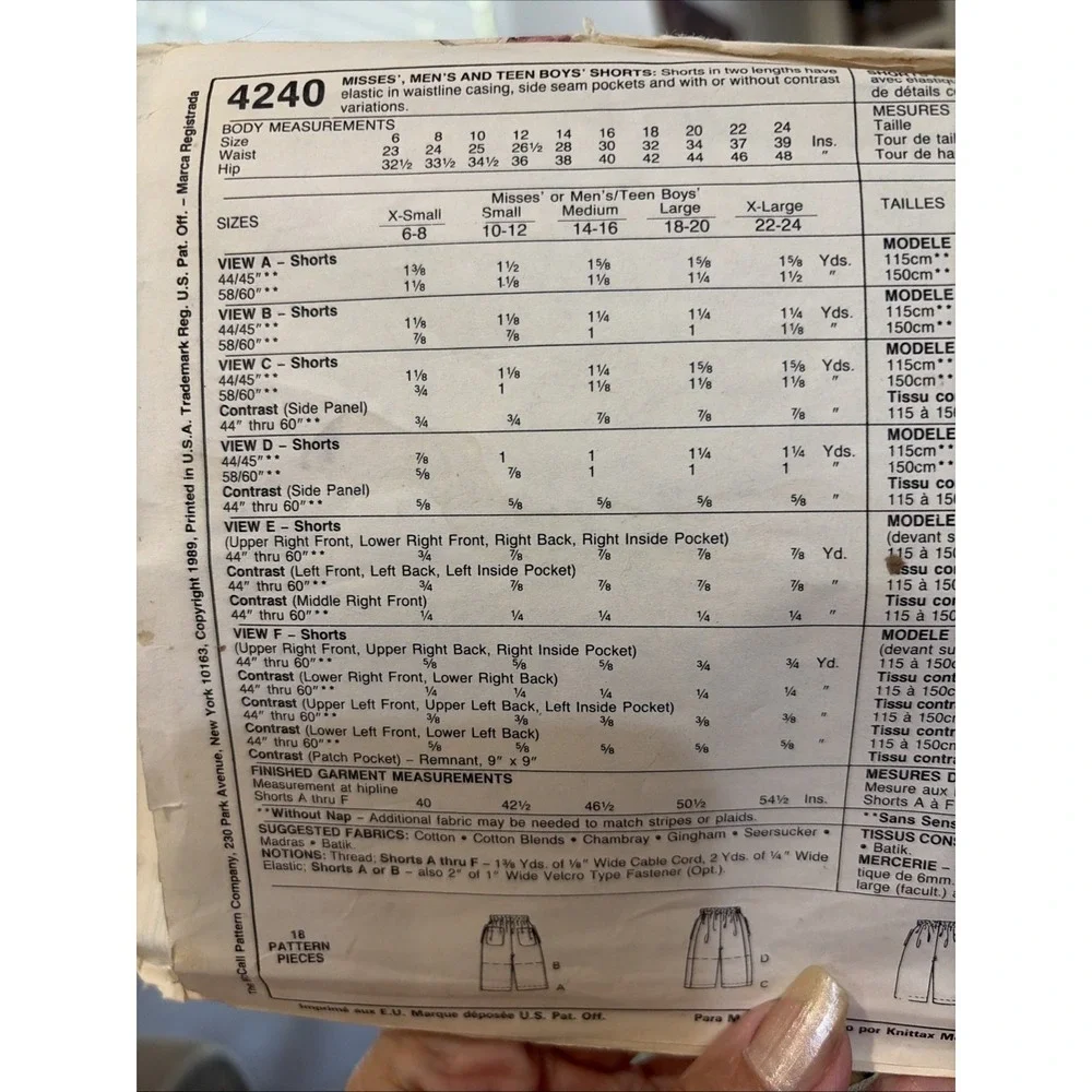 McCalls vintage 1989